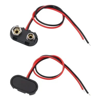 T Type 9V Battery Snap Connector Clip with Lead Wires Holder